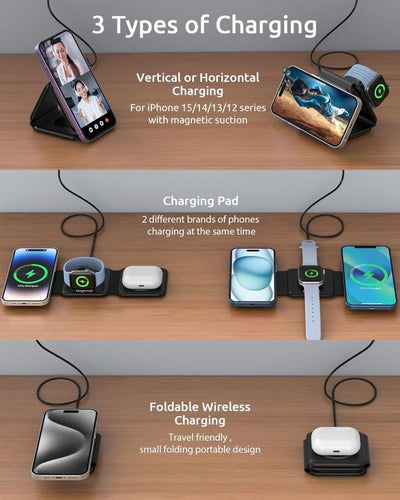 3 In 1 Foldable Wireless Charger Fast